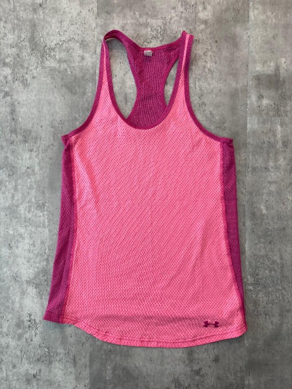 Under Armour Tank Top Womens Large Pink HeatGear Racerback Athletic Running SM/P